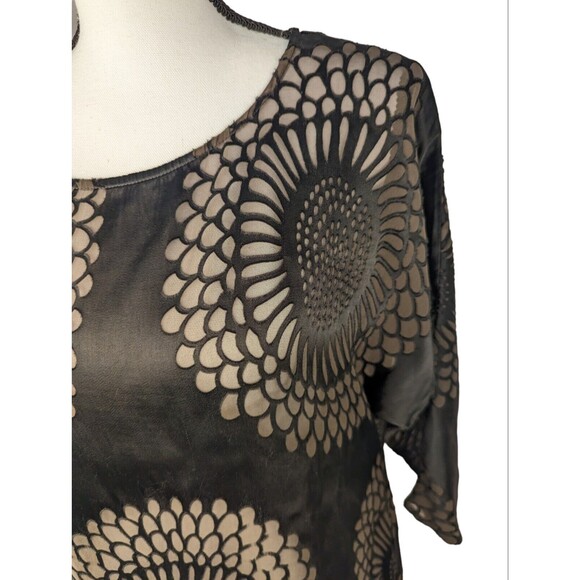 Grizas 100% Silk Asymmetrical Dress Tunic Sheer Panels Classic Gorgeous XS - Picture 2 of 8